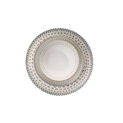 12-osaline värvikirev portselanist söögikomplekt