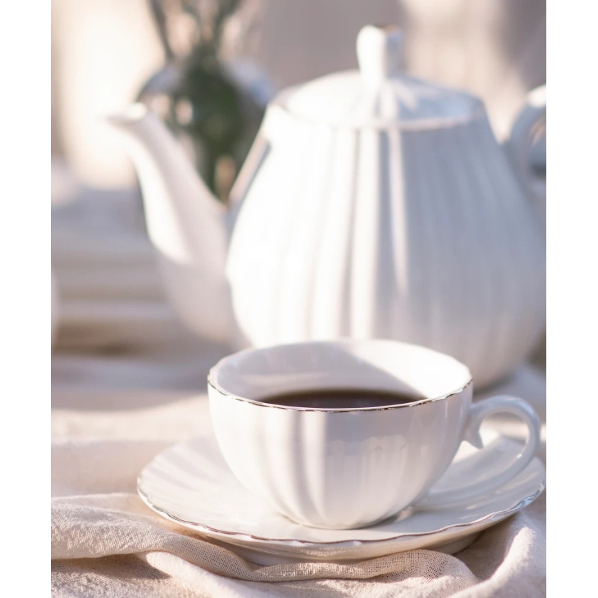 15-osaline portselanist kohviserviis, valge