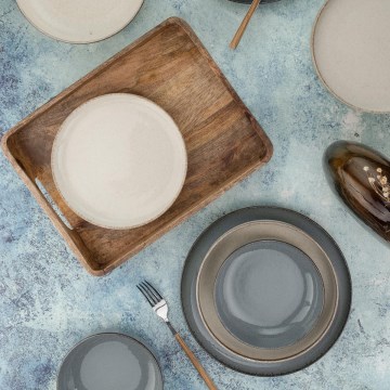 16-osaline portselanist söögikomplekt, hall/beež