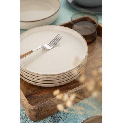 16-osaline portselanist söögikomplekt, hall/beež