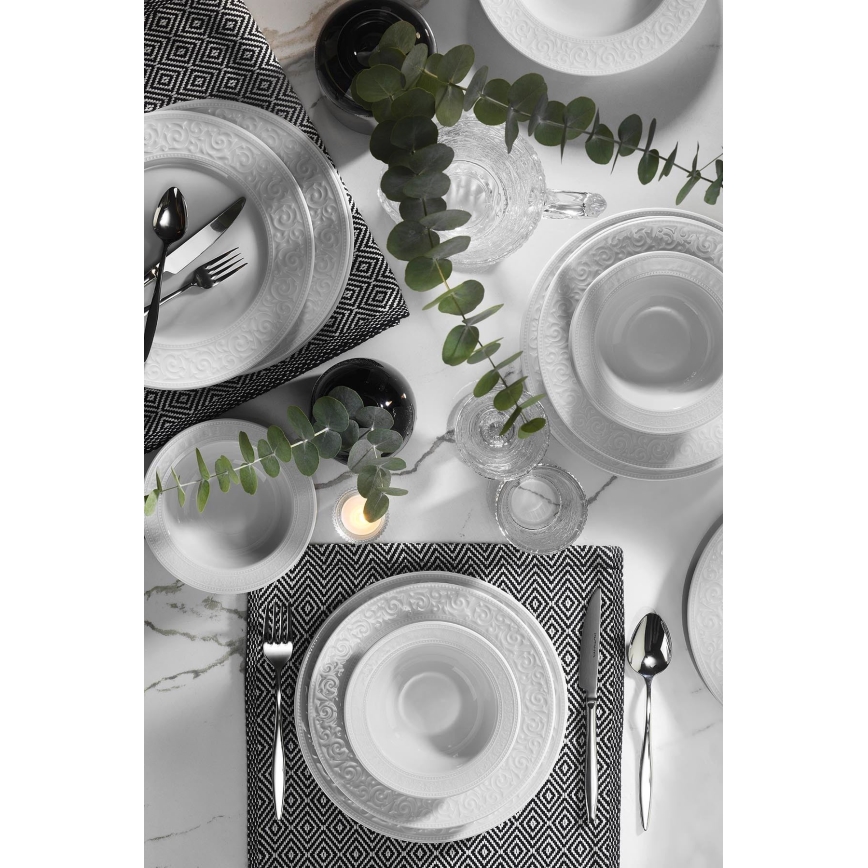 18-osaline lauanõude komplekt, valge portselan