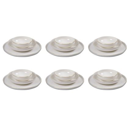 18-osaline portselanist söögikomplekt, valge/kuldne