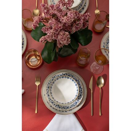 18-osaline portselanist söögikomplekt, valge/sinine