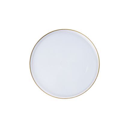 18-osaline söögikomplekt, läbipaistev/kuldne, klaasist