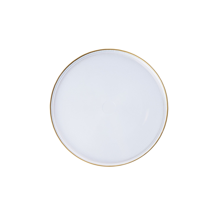 18-osaline söögikomplekt, läbipaistev/kuldne, klaasist