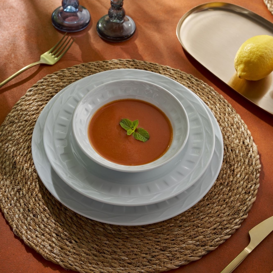 18-osaline söögikomplekt, valge portselan