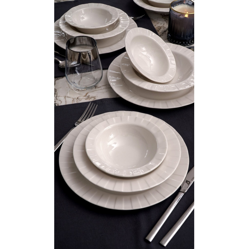 18-osaline söögikomplekt valge/portselan