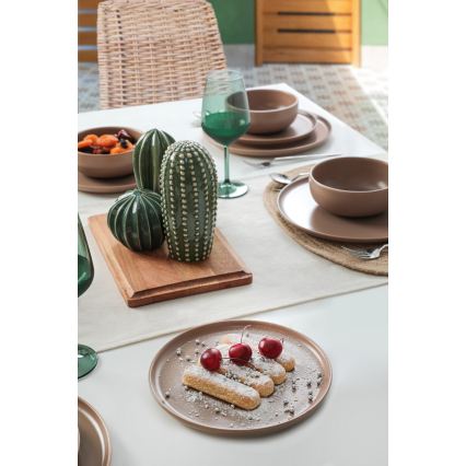 18-osaline sööginõude komplekt pruun/keraamiline