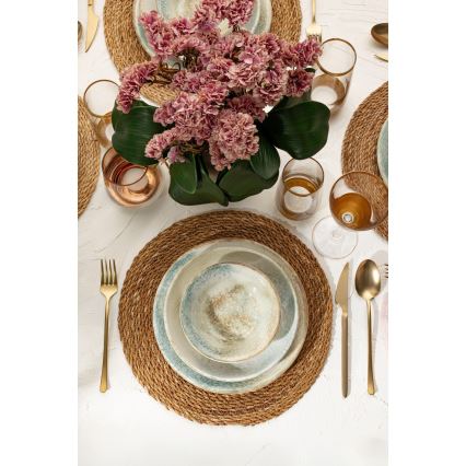 18-osaline värviline portselanist söögikomplekt