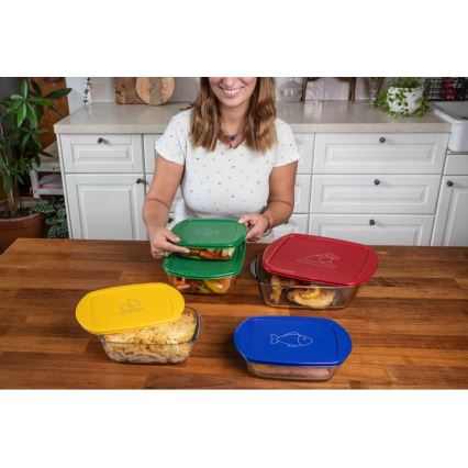 2-osaline klaasist toiduanumite komplekt PYREX 1,2/2,5 l