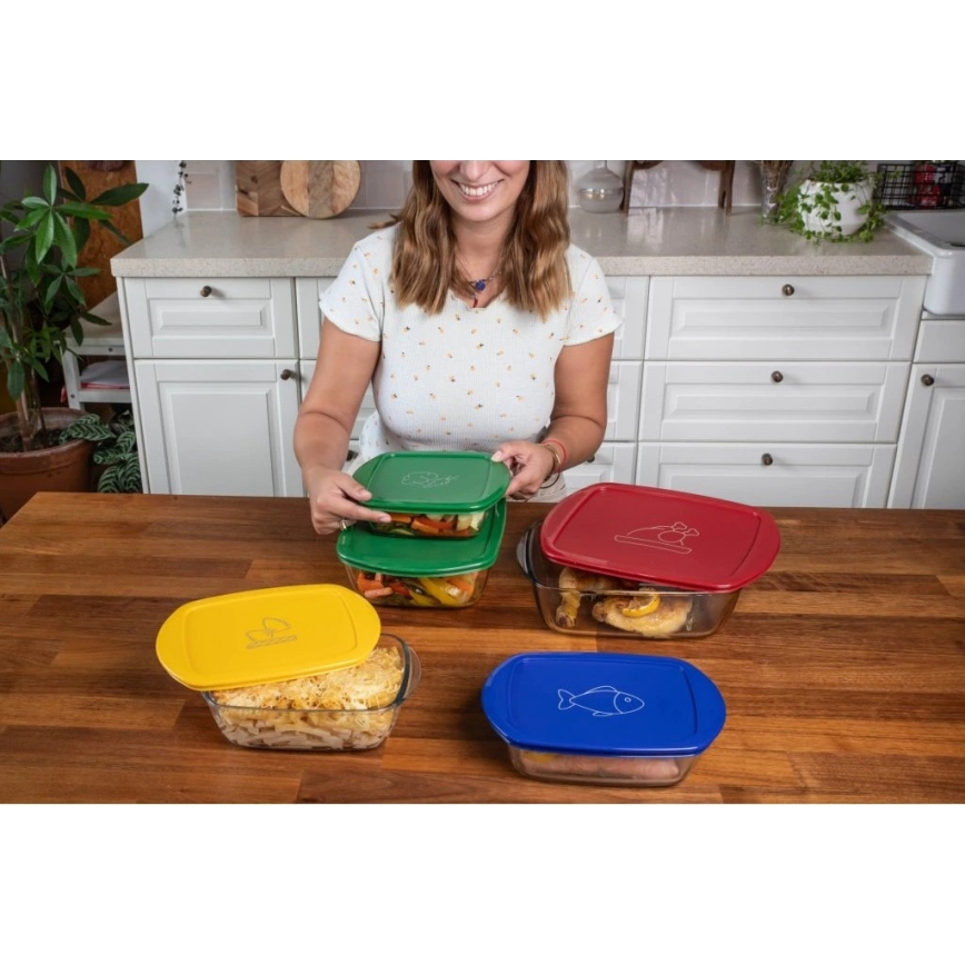 2-osaline klaasist toiduanumite komplekt PYREX 1,2/2,5 l
