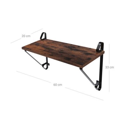 2-osaline komplekt seinariiuleid SHELFY, pruun/must