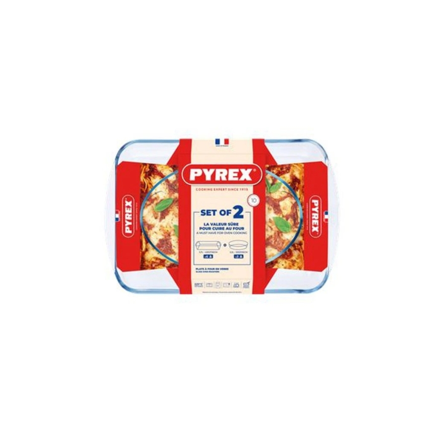 2-osaline PYREX ahjuvormide komplekt 3,7 l ja 2,2 l