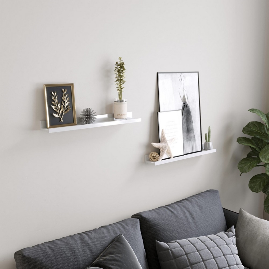 2-osaline seinariiulite komplekt SHELFY, valge