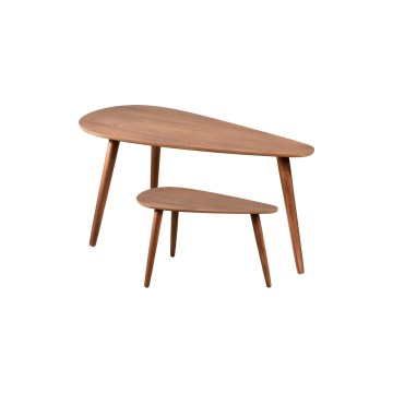 2-osaline SOLE kohvilauakomplekt 60/80x30/40 cm pähkel