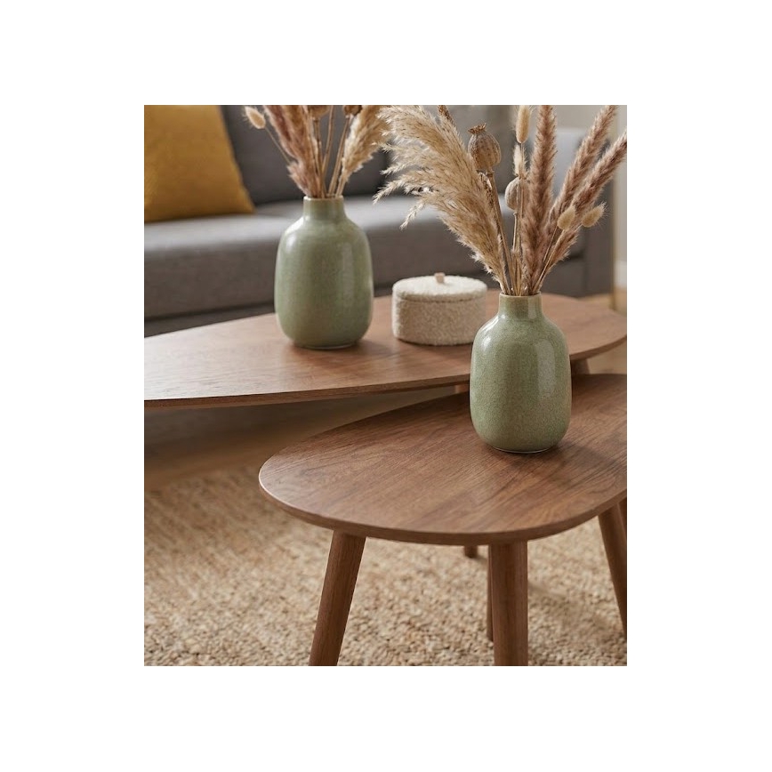 2-osaline SOLE kohvilauakomplekt 60/80x30/40 cm pähkel