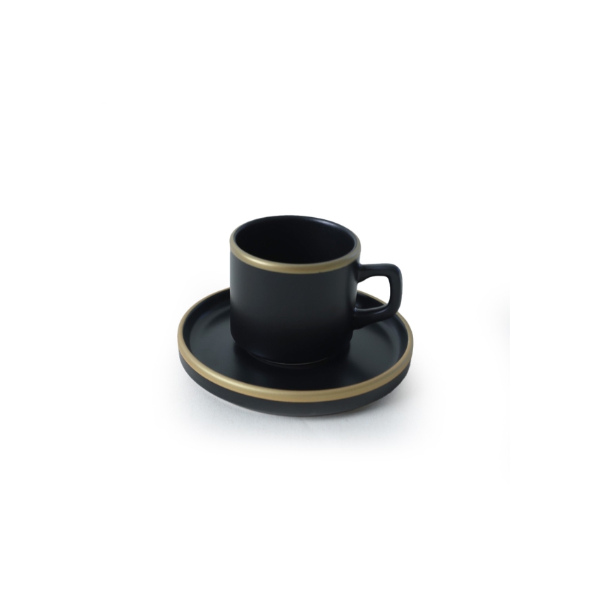 20-osaline söögikomplekt must/kuldne/kivikeraamika