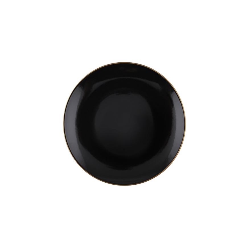 24-osaline keraamiline söögikomplekt musta ja kuldse viimistlusega
