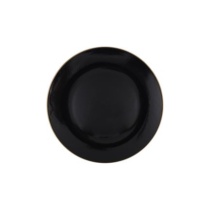 24-osaline keraamiline söögikomplekt musta ja kuldse viimistlusega