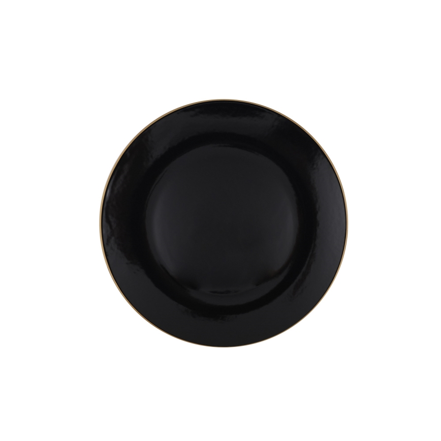 24-osaline keraamiline söögikomplekt musta ja kuldse viimistlusega