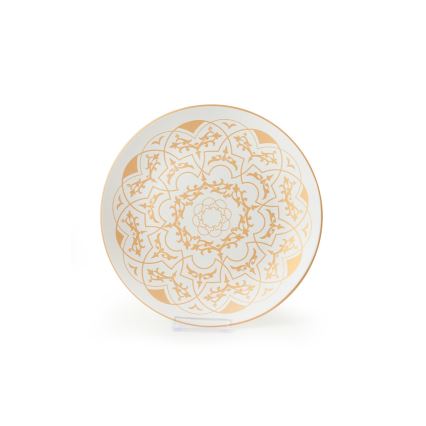 24-osaline keraamiline söögikomplekt, valge/kuldne