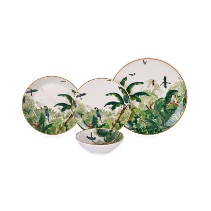 24-osaline mitmevärviline keraamikomplekt