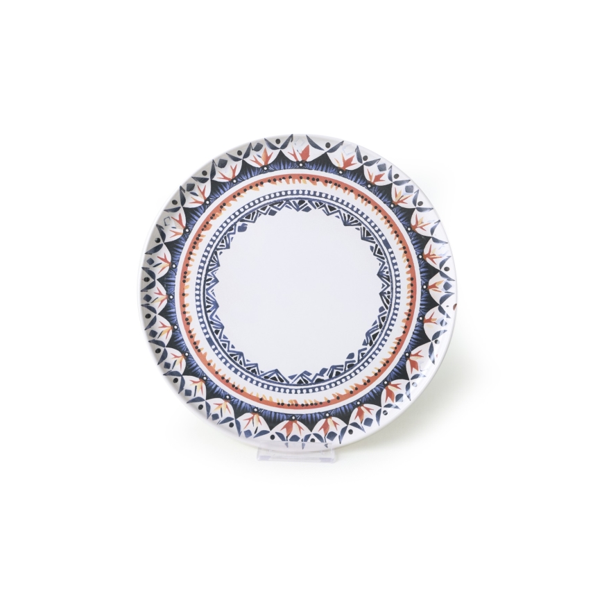 24-osaline mitmevärviline keraamiline nõudekomplekt