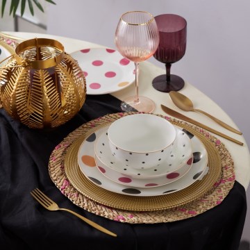 24-osaline mitmevärviline portselansöögikomplekt