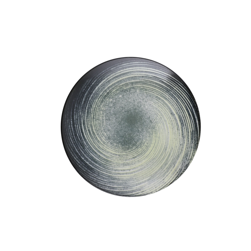 24-osaline portselanist söögikomplekt, roheline/must