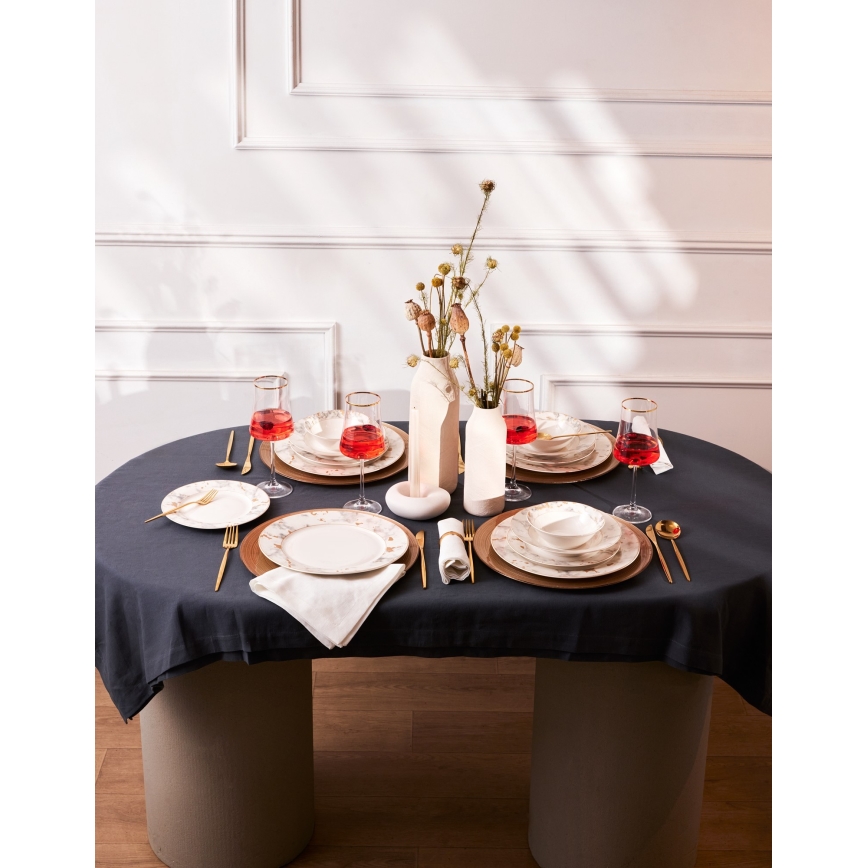 24-osaline portselanist söögikomplekt, valge/hall