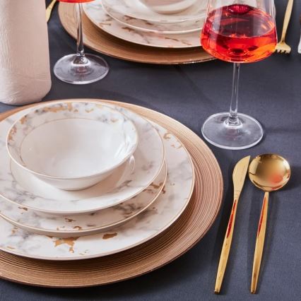 24-osaline portselanist söögikomplekt, valge/hall