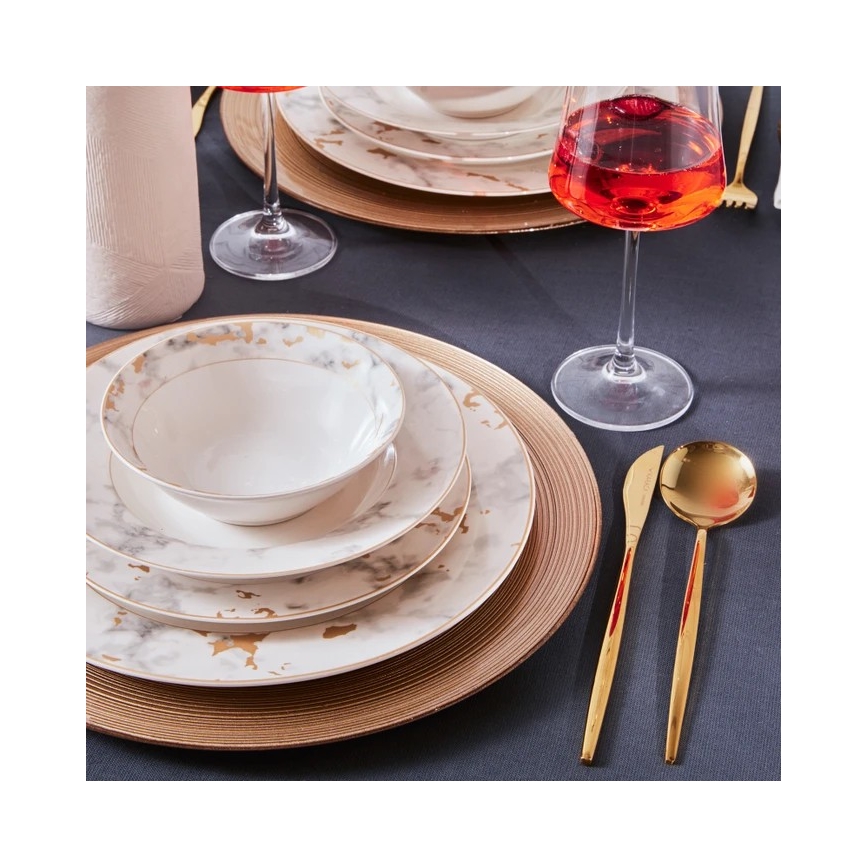 24-osaline portselanist söögikomplekt, valge/hall