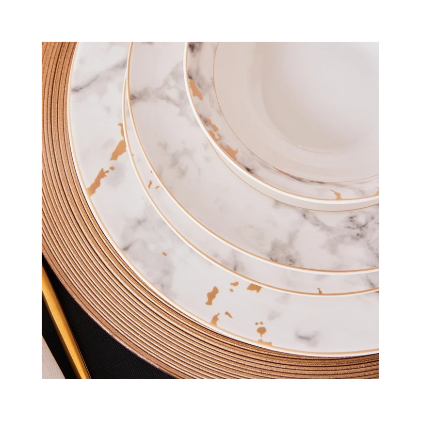 24-osaline portselanist söögikomplekt, valge/hall