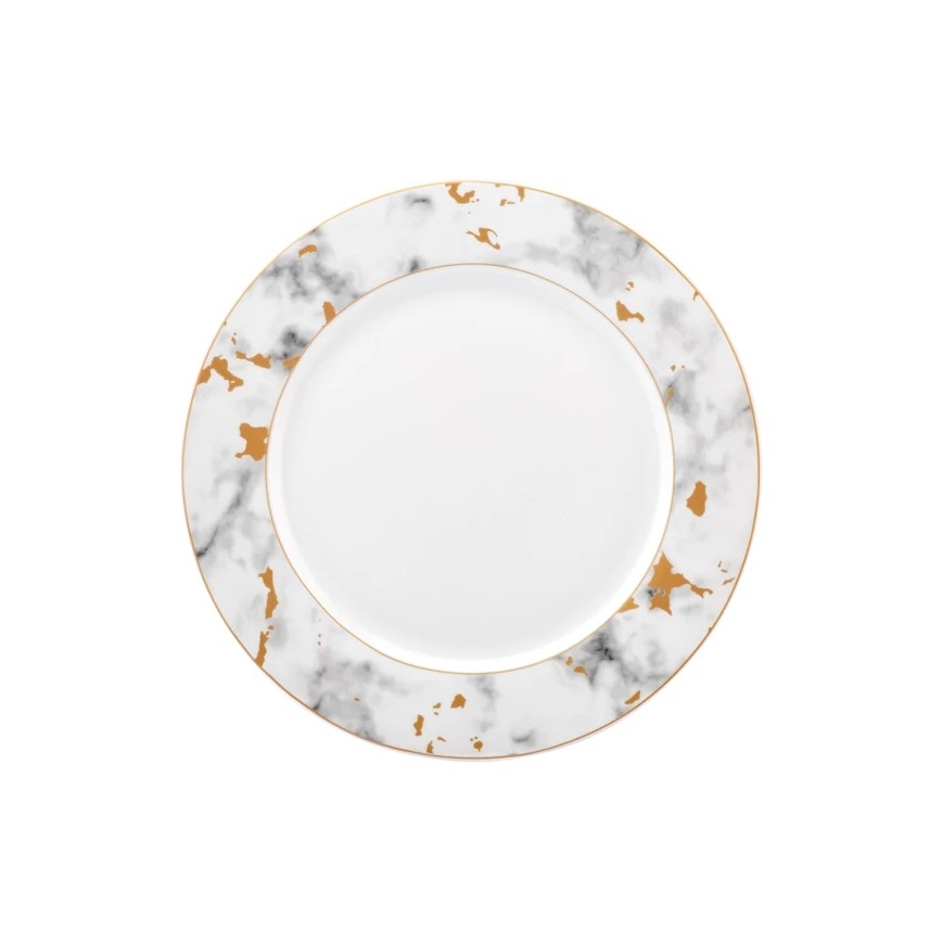 24-osaline portselanist söögikomplekt, valge/hall