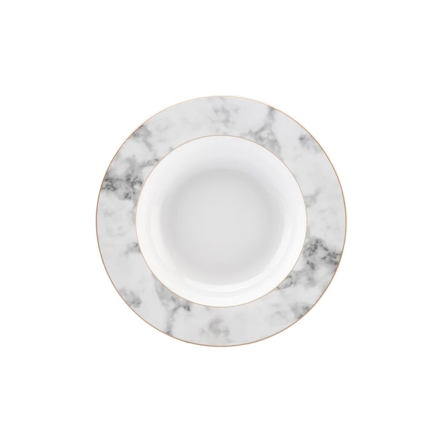 24-osaline portselanist söögikomplekt, valge/hall