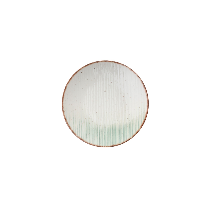 24-osaline portselanist söögikomplekt, valge/roheline