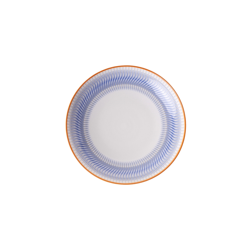 24-osaline portselanist sööginõude komplekt, sinine/oranž