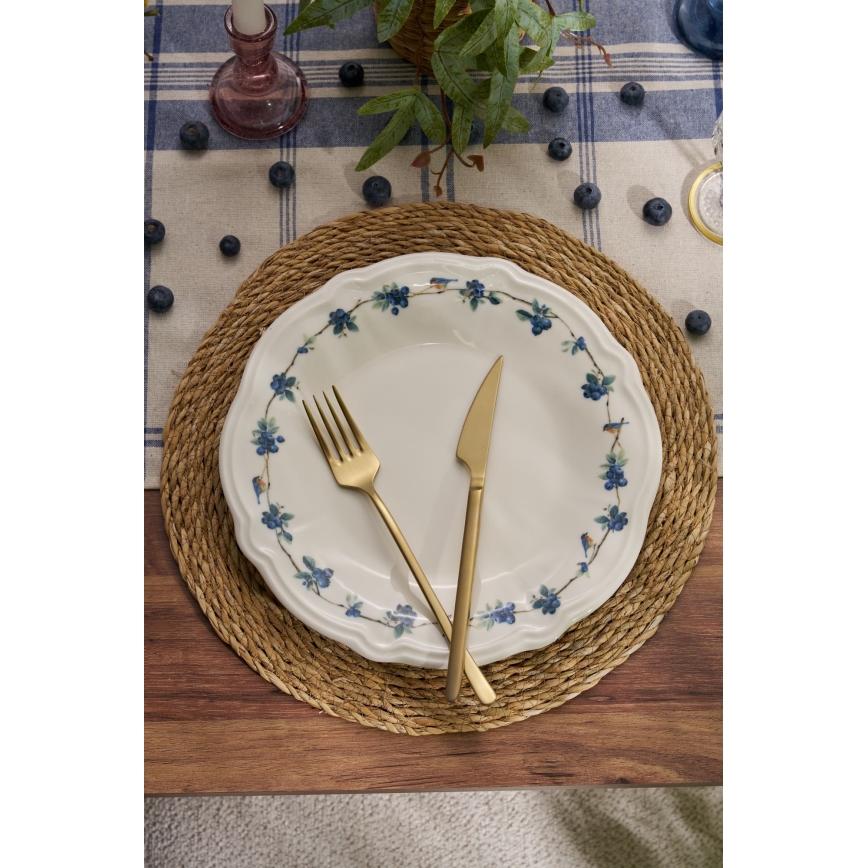 24-osaline portselansöögikomplekt, valge/sinine