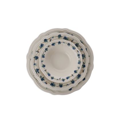 24-osaline portselansöögikomplekt, valge/sinine