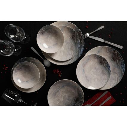 24-osaline pruun portselanist söögikomplekt