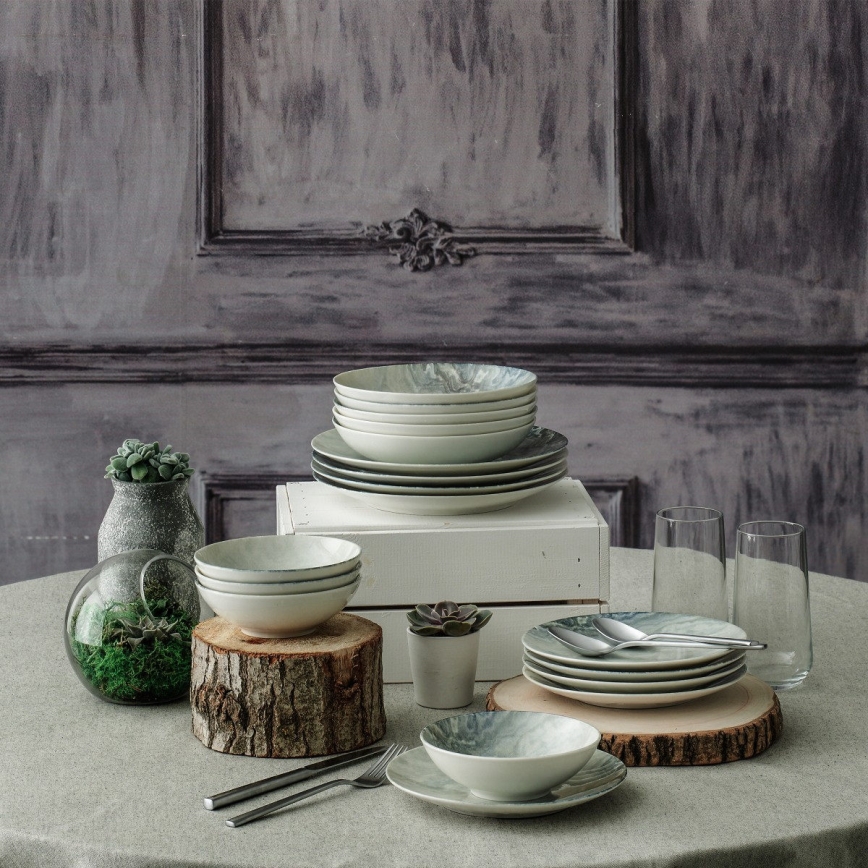 24-osaline pruun portselanist söögikomplekt