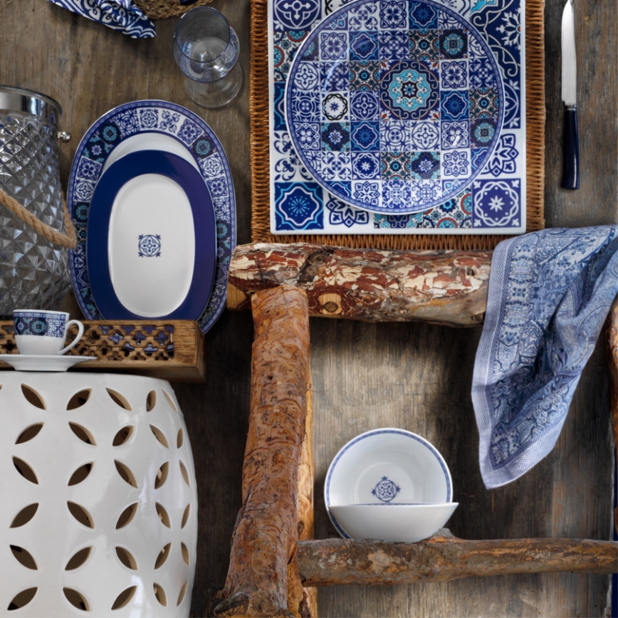 24-osaline sinine portselanist sööginõude komplekt