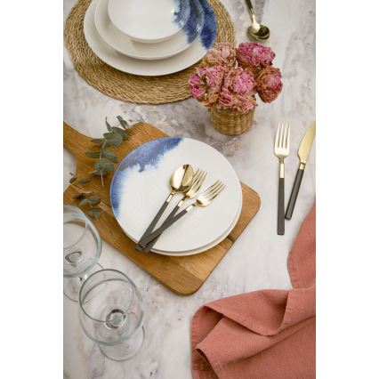 24-osaline söögikomplekt kreemjas/sinine/portselan