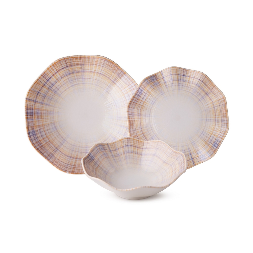 24-osaline söögikomplekt oranž/sinine/portselan