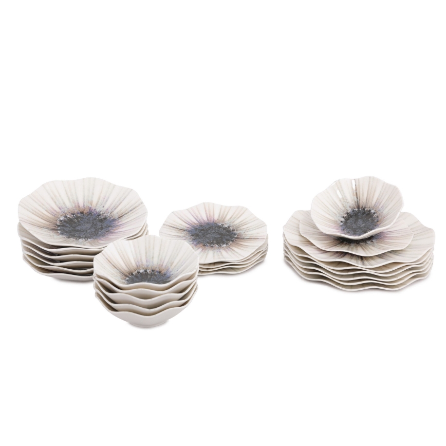 24-osaline söögikomplekt, pruun/portselan