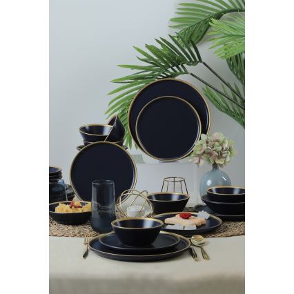 24-osaline söögikomplekt sinine/kuldne/keraamika