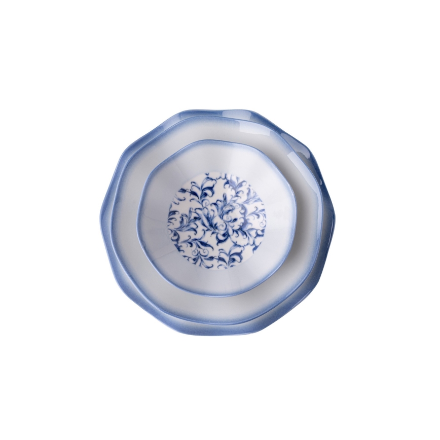 24-osaline söögikomplekt, sinine/portselan