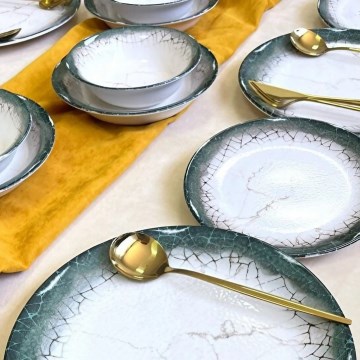 24-osaline söögikomplekt valge/antratsiit/keraamika