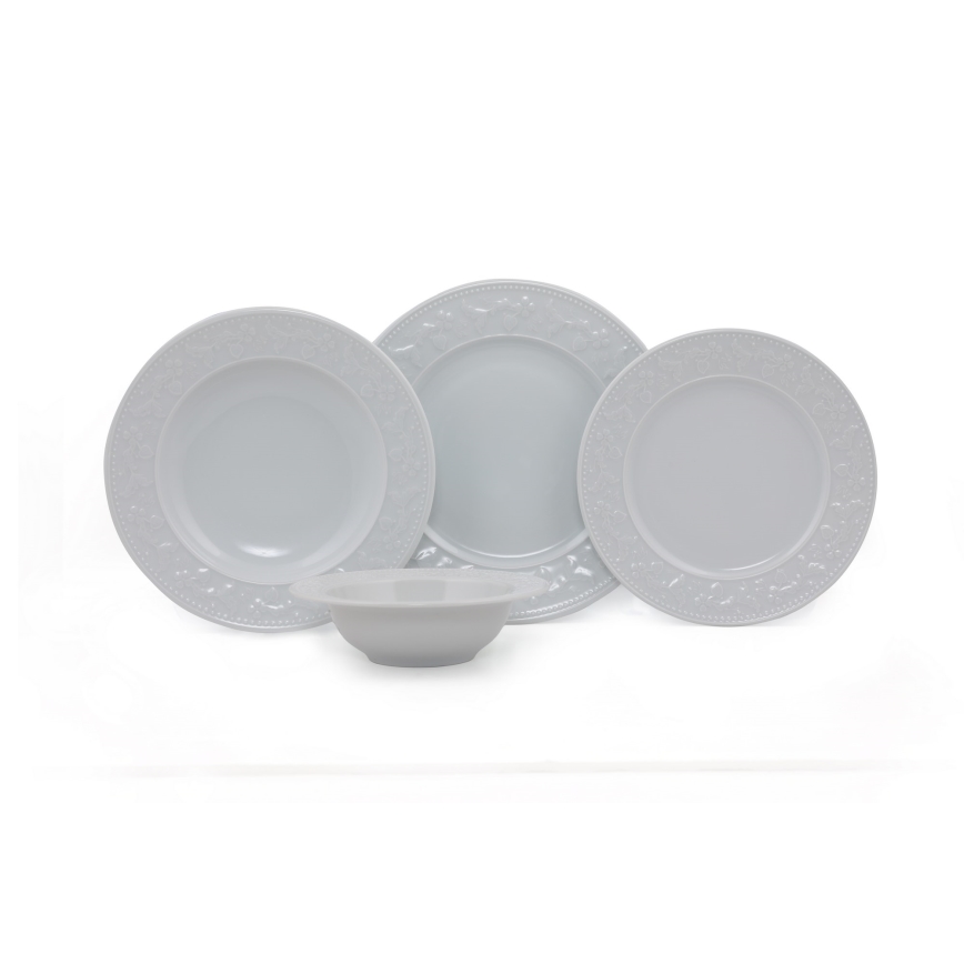 24-osaline söögikomplekt, valge/portselan