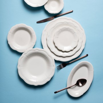 24-osaline söögikomplekt, valge portselan